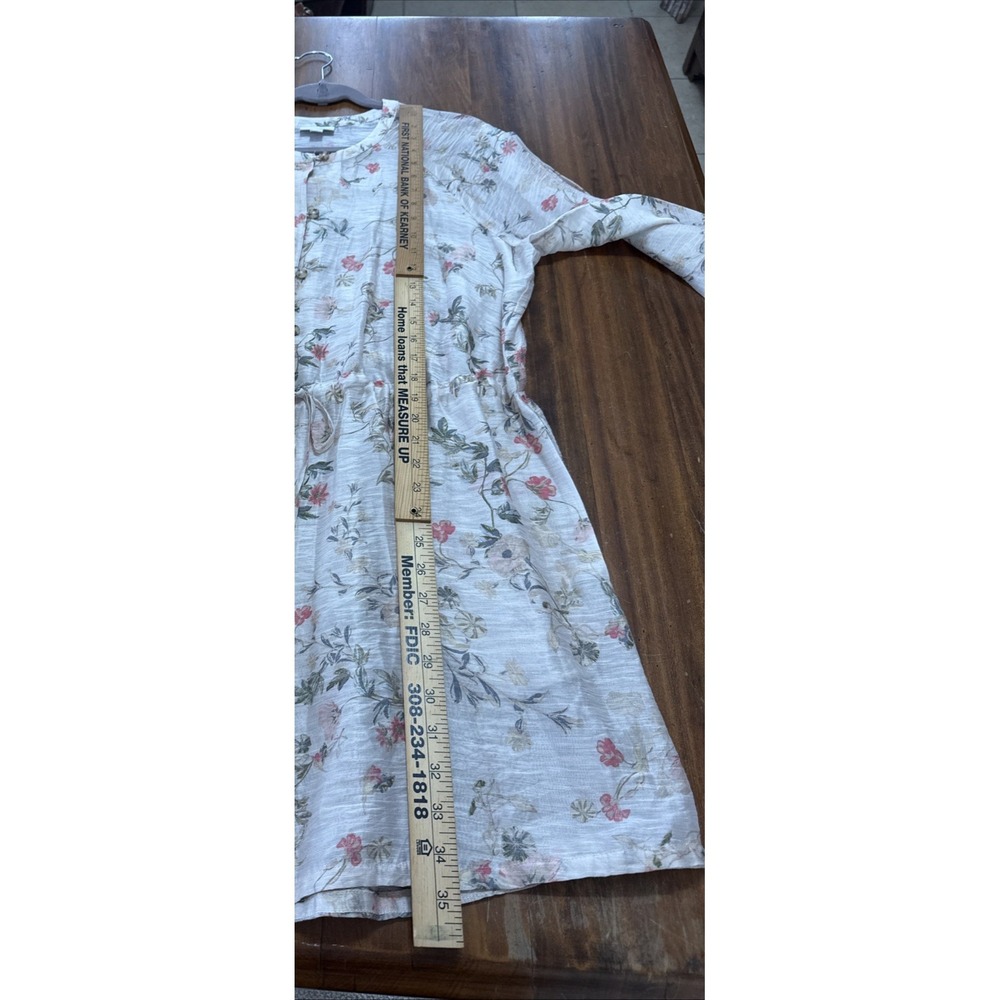 J. Jill Cream Floral Tunic Dress with Pink & Green Accents - Picture 7 of 7